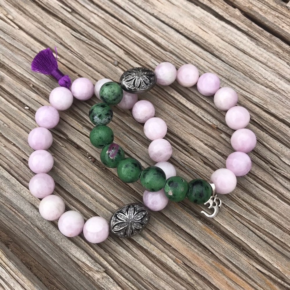 Lady Daisy Kunzite & diamond tassel bracelet